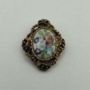 Vintage Handpainted Brooch